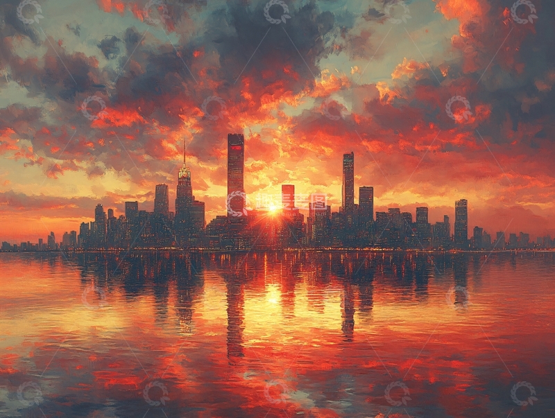 高清大图下载【趣麦麦图】金融城日出风光3