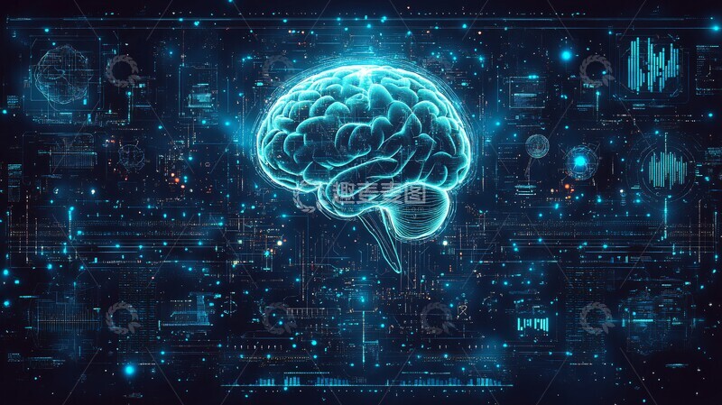 高清大图下载【趣麦麦图】数字大脑电路图3