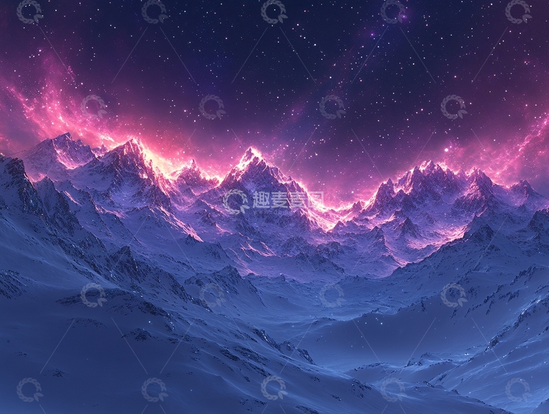 高清大图下载【趣麦麦图】电脑绘画雪山7