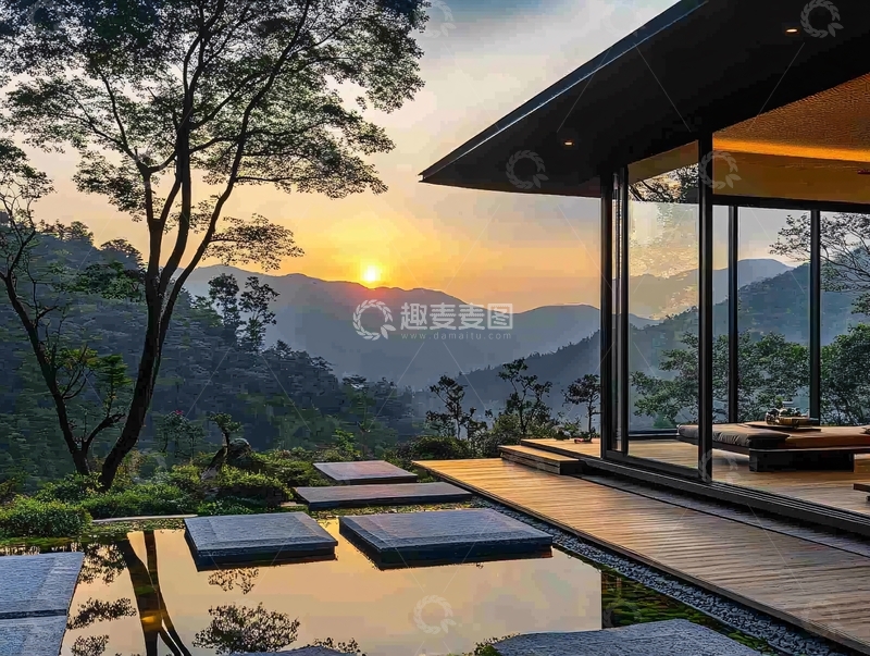 高清大图下载【趣麦麦图】禅意山景别墅12