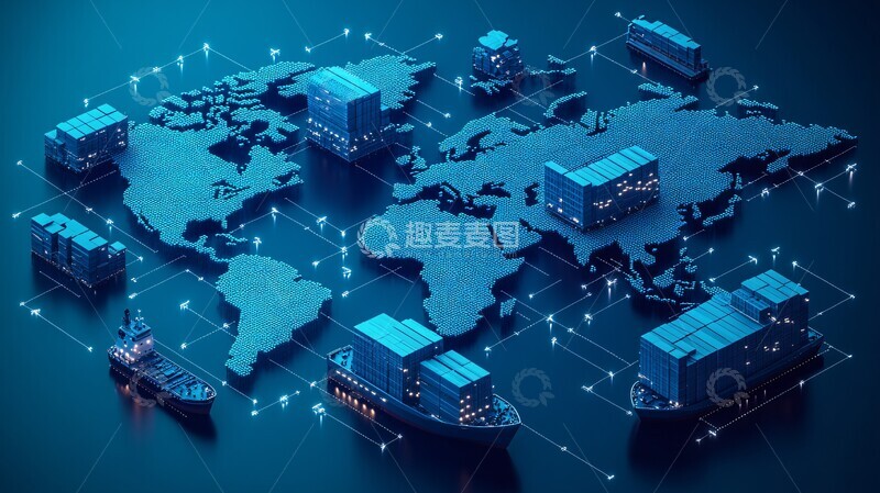 高清大图下载【趣麦麦图】全球物流网络图3