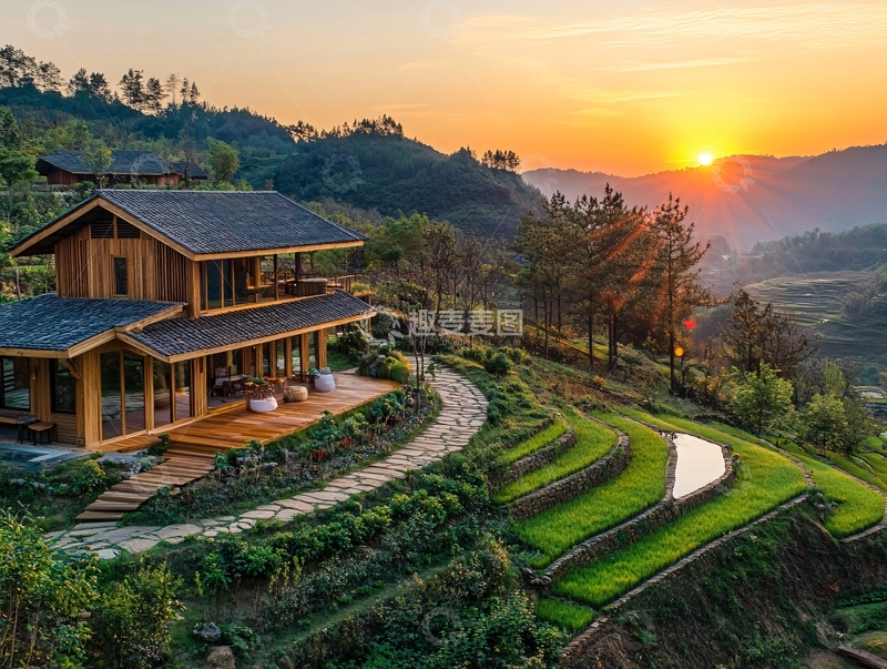 高清大图下载【趣麦麦图】梯田人居