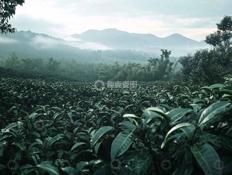 高清大图下载【趣麦麦图】茶山早晨
