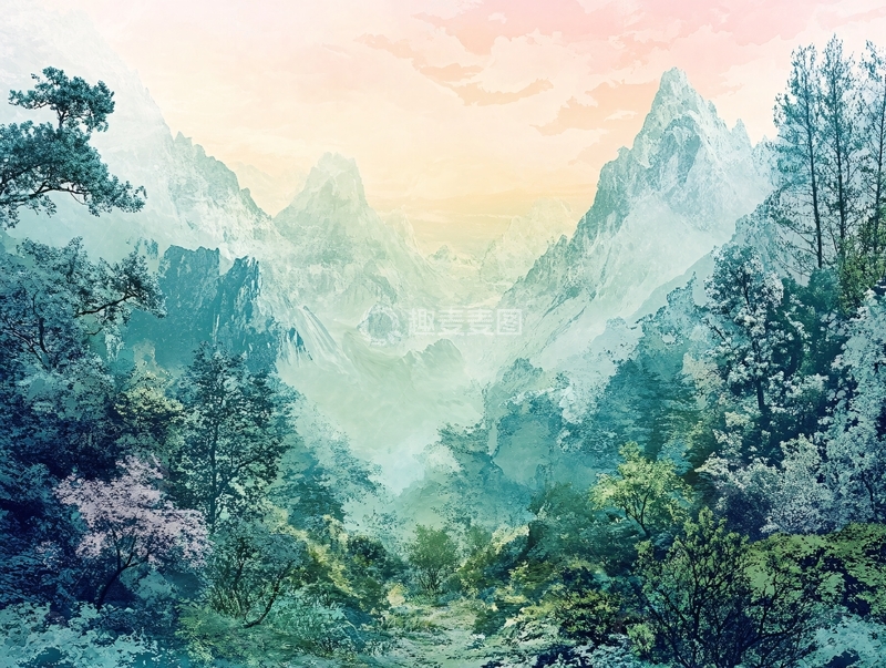 高清大图下载【趣麦麦图】现实山景画8