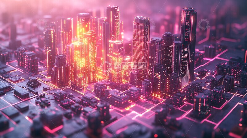 高清大图下载【趣麦麦图】科技城市科技城市白色1