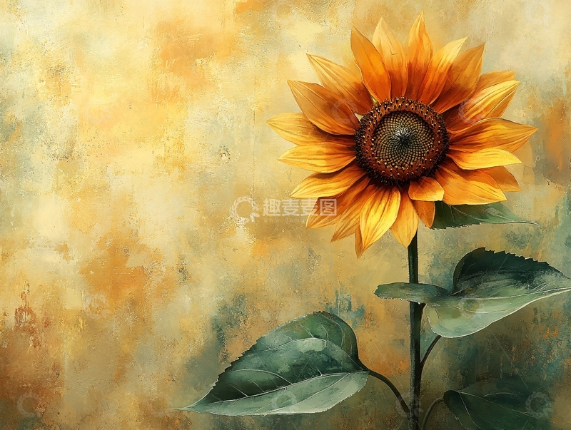 高清大图下载【趣麦麦图】向日葵花壁画