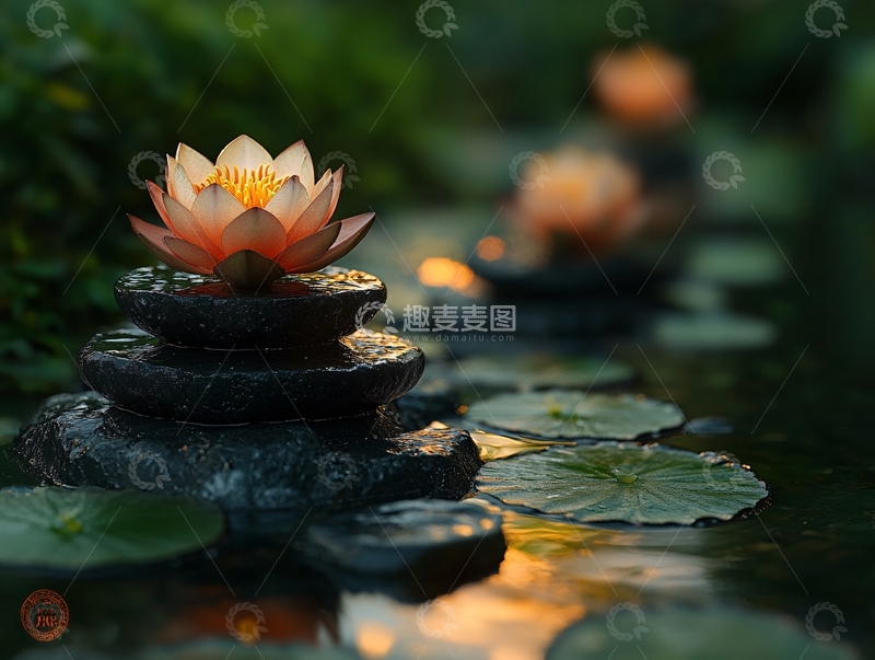 高清大图下载【趣麦麦图】禅意莲台