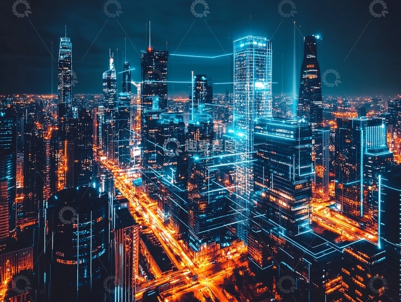高清大图下载【趣麦麦图】现代科技炫光城市9