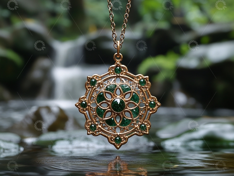 高清大图下载【趣麦麦图】四叶草精品古法金套链