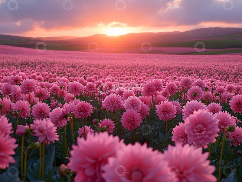 高清大图下载【趣麦麦图】唯美夕阳花海8