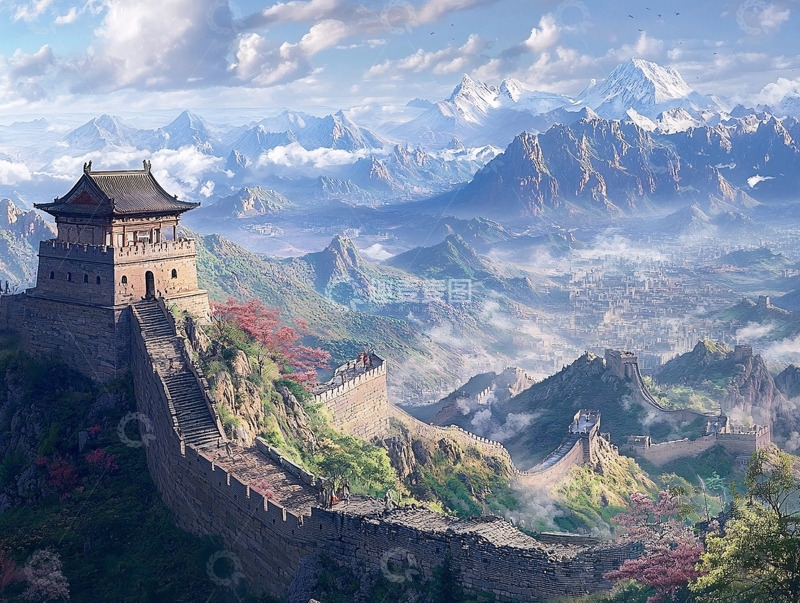 高清大图下载【趣麦麦图】大境门插画4