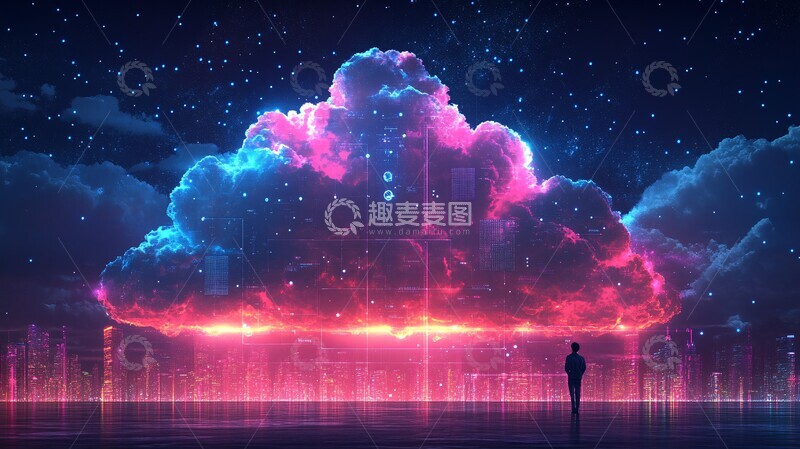 高清大图下载【趣麦麦图】云与协作图协作科技公司3