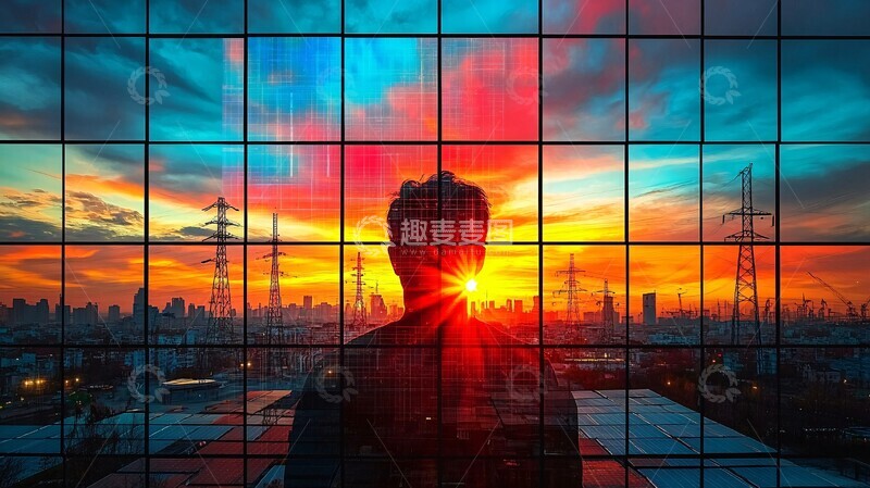 高清大图下载【趣麦麦图】智能电网能源平衡1