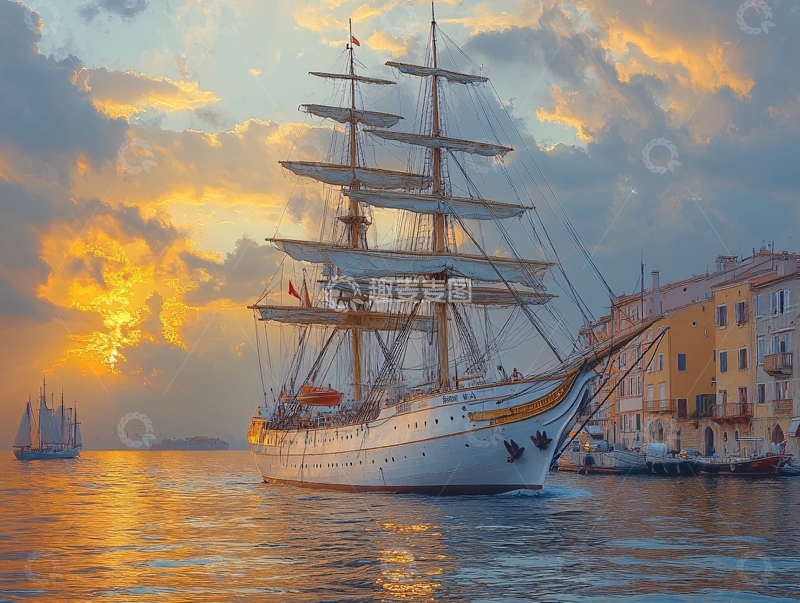 高清大图下载【趣麦麦图】琥珀帆船