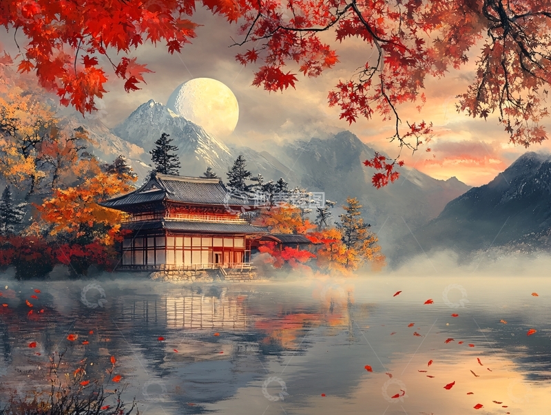 高清大图下载【趣麦麦图】山水楼阁雅致意境风16