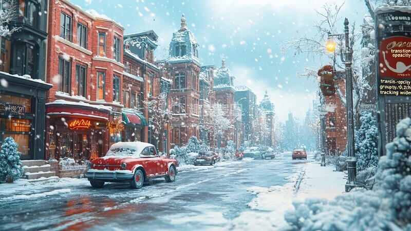 高清大图下载【趣麦麦图】冬季城市俯瞰图