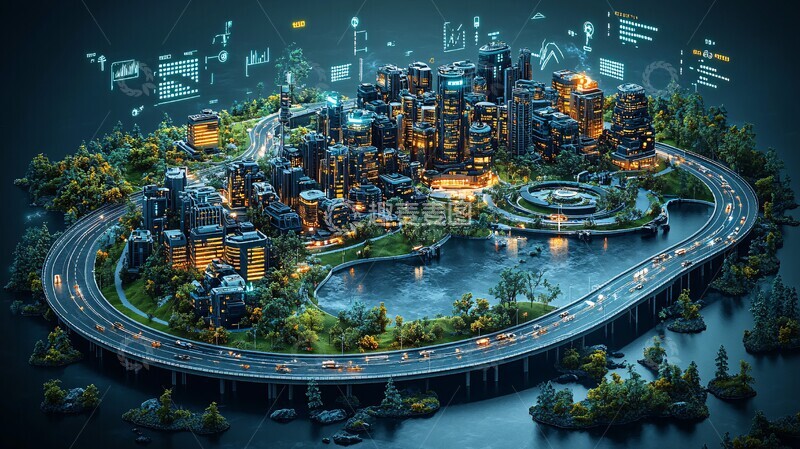 高清大图下载【趣麦麦图】未来科技城市图1