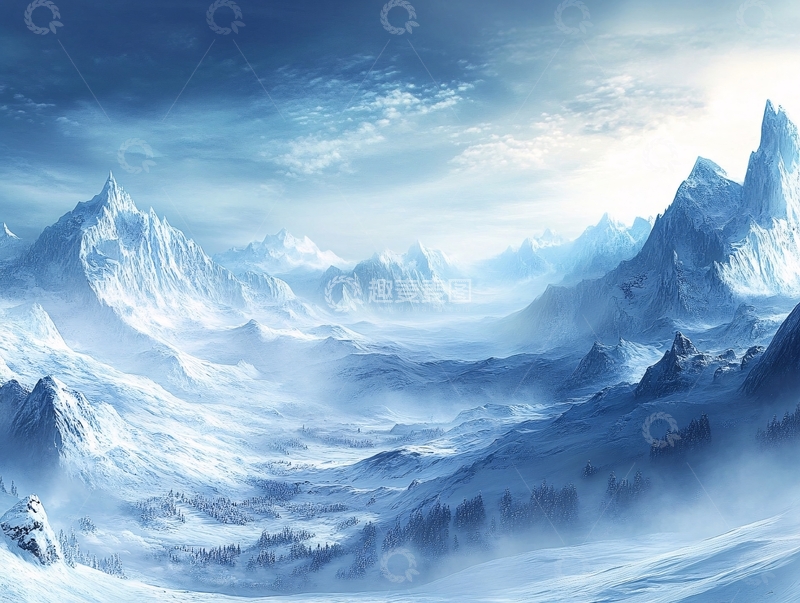 高清大图下载【趣麦麦图】电脑绘画雪山8