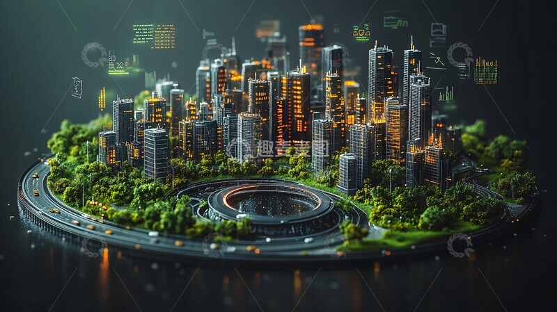 高清大图下载【趣麦麦图】未来科技城市图3
