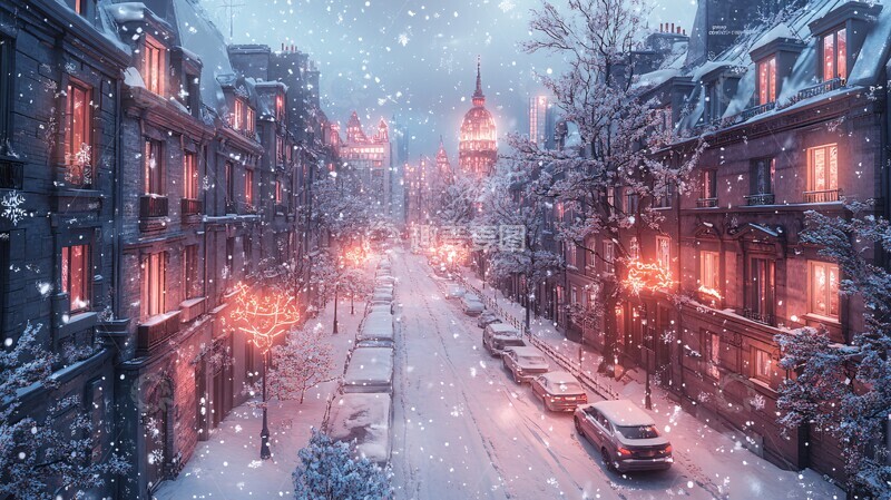 高清大图下载【趣麦麦图】冬季城市俯瞰图3