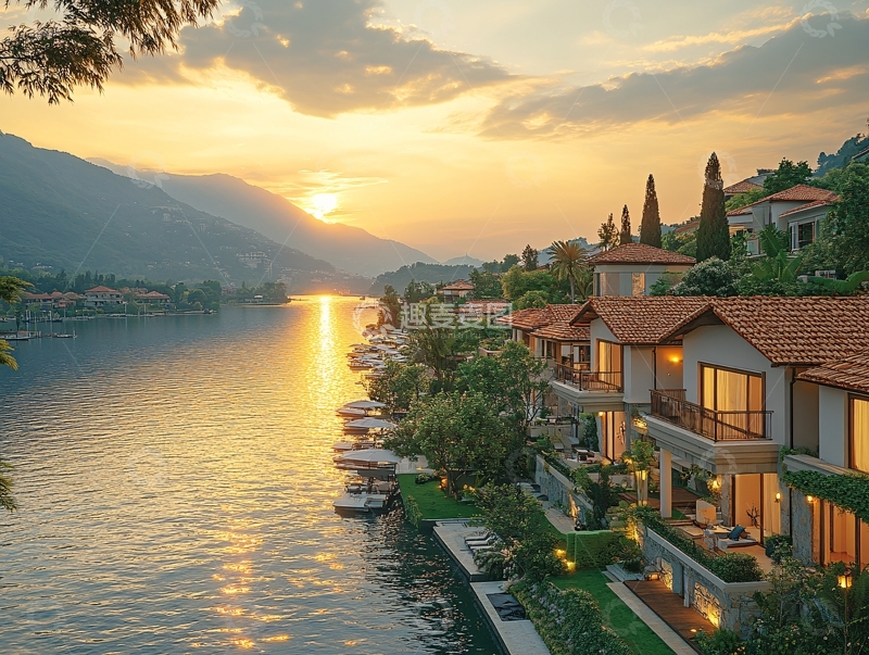 高清大图下载【趣麦麦图】别墅地产水岸豪宅