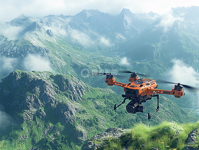 高清大图下载【趣麦麦图】原始森林无人飞行器1