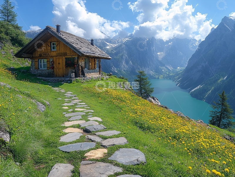 高清大图下载【趣麦麦图】住宿高山小屋