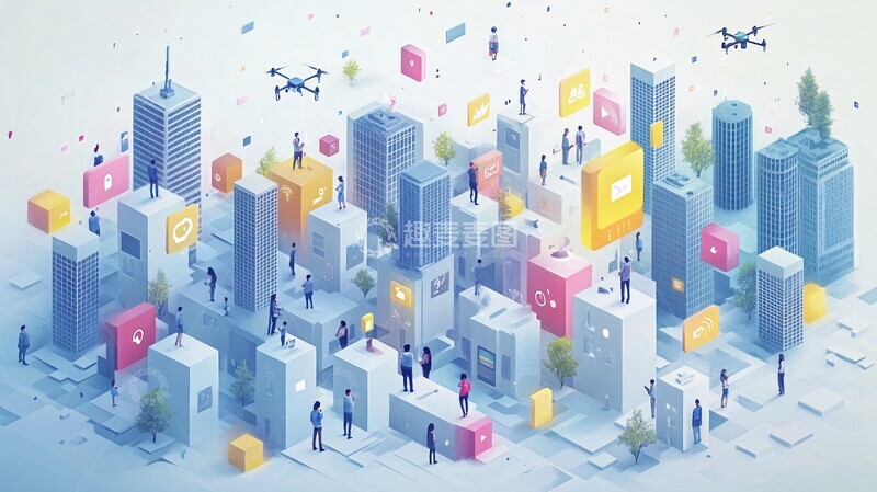高清大图下载【趣麦麦图】社交媒体与城市生活1