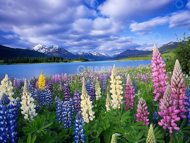 高清大图下载【趣麦麦图】雪山下的花