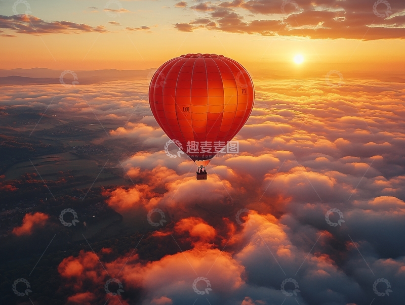 高清大图下载【趣麦麦图】热气球云海3