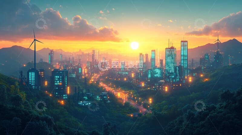 高清大图下载【趣麦麦图】未来城市天际线1