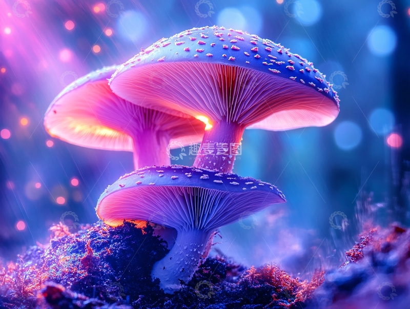 高清大图下载【趣麦麦图】梦幻蘑菇背景6