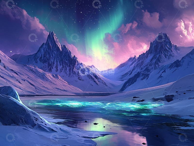 高清大图下载【趣麦麦图】极光炫彩浪漫光影12