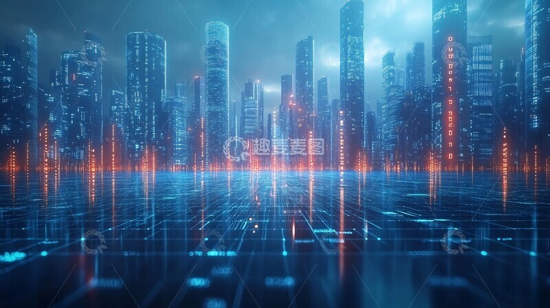 高清大图下载【趣麦麦图】玻璃建筑数据展示