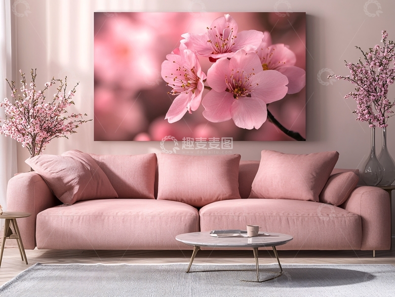 高清大图下载【趣麦麦图】装饰画桃花