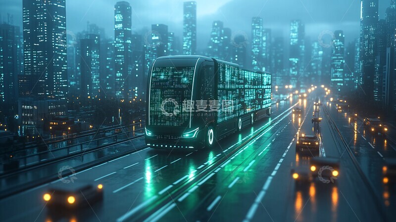 高清大图下载【趣麦麦图】电动飞行器货运连接