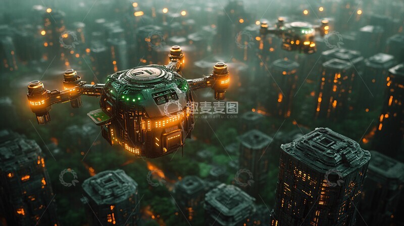 高清大图下载【趣麦麦图】电动飞行器货运连接3