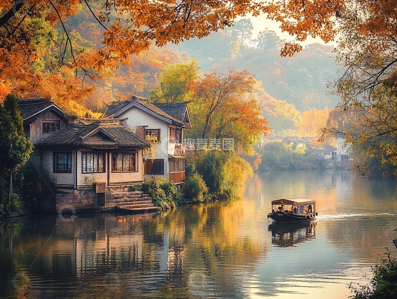 高清大图下载【趣麦麦图】茅家埠秋景