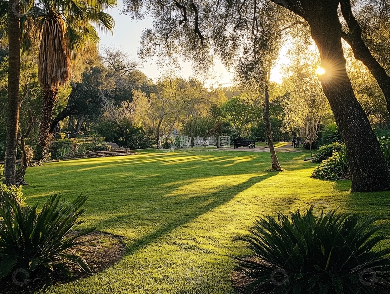 高清大图下载【趣麦麦图】绿树草坪阳光草坪2