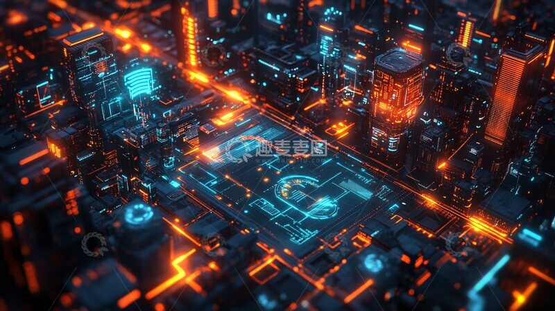 高清大图下载【趣麦麦图】智慧城市三产业2