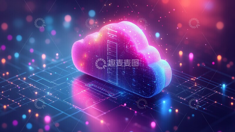 高清大图下载【趣麦麦图】云与服务器服务器背景图形3