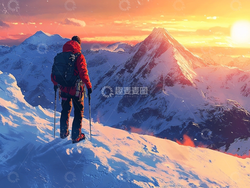 高清大图下载【趣麦麦图】登顶成功拼搏进取征程14