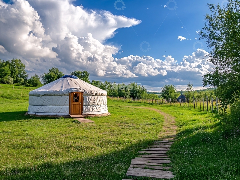 高清大图下载【趣麦麦图】户外草原毡房