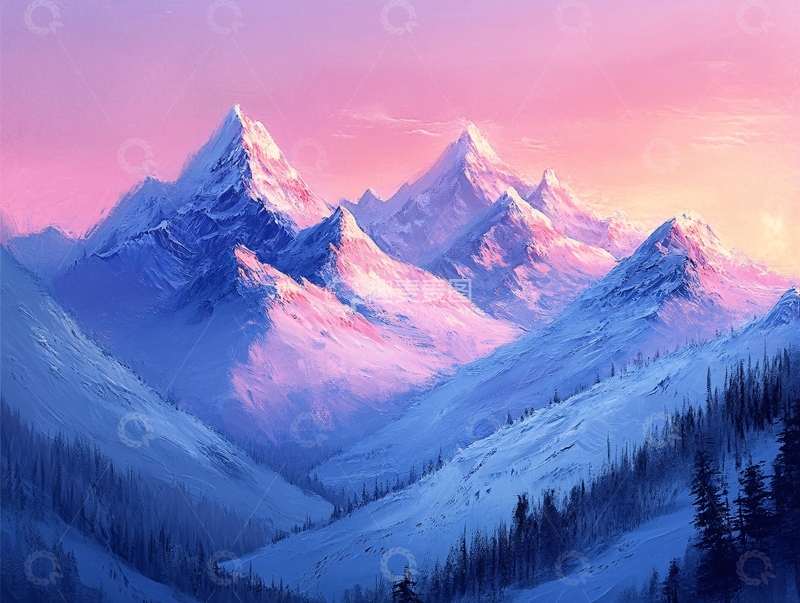 高清大图下载【趣麦麦图】雪山原画76