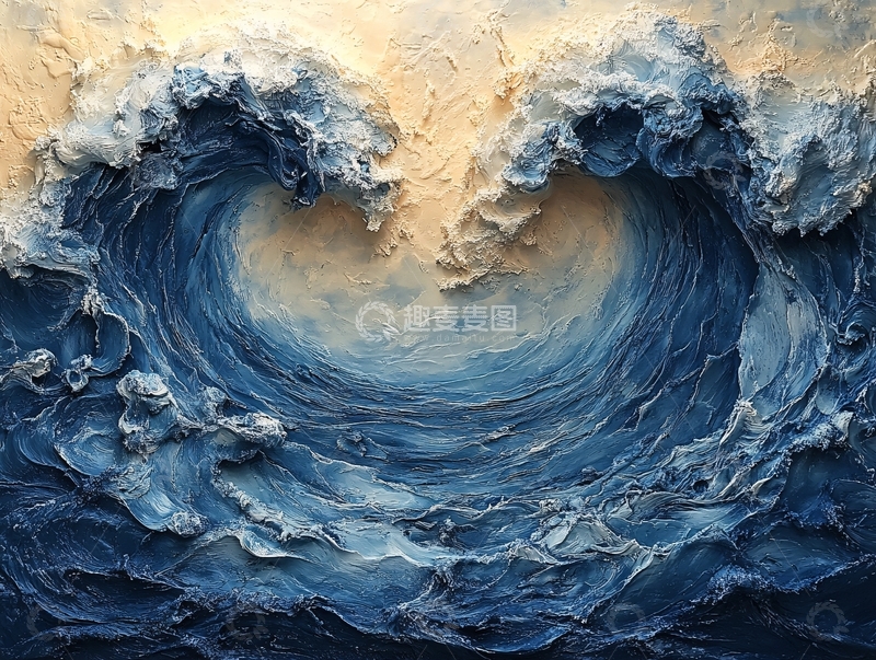 高清大图下载【趣麦麦图】波涛海涛壁画海波海浪2