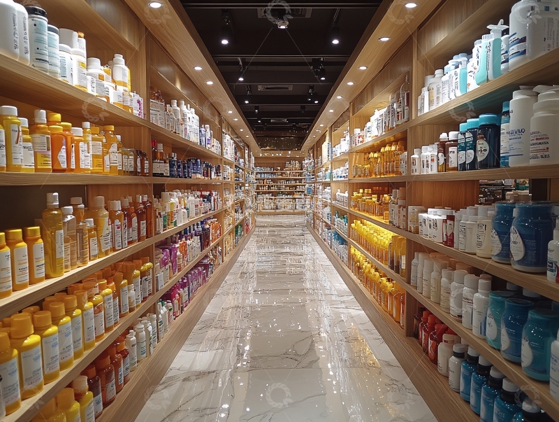 高清大图下载【趣麦麦图】洗发液货架