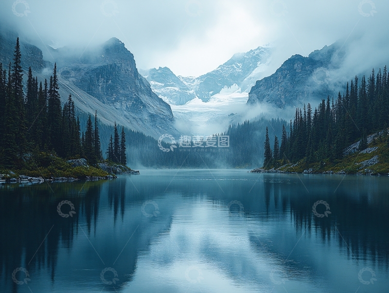 高清大图下载【趣麦麦图】高山湖泊冰碛湖4