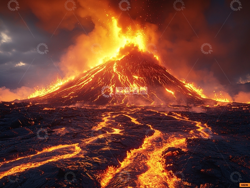 高清大图下载【趣麦麦图】火山爆发之怒