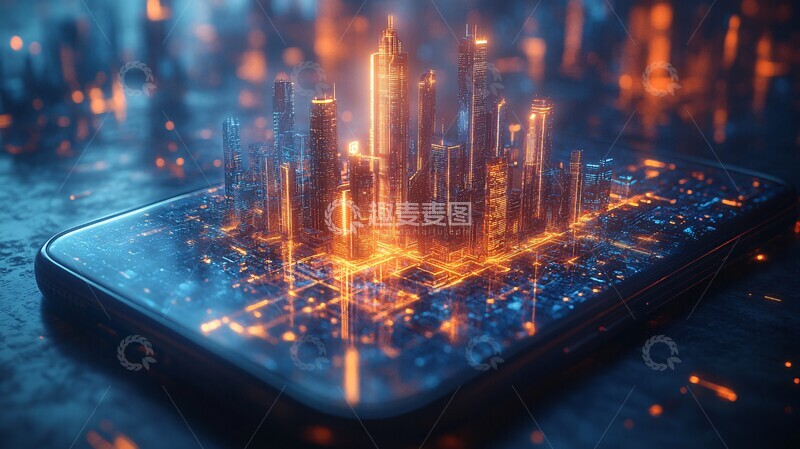 高清大图下载【趣麦麦图】未来城市投影2