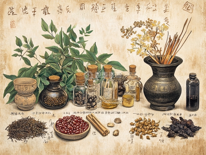 高清大图下载【趣麦麦图】-养生药材插画